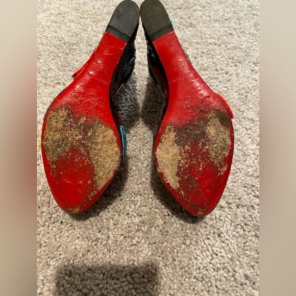 Christian Louboutin Multicolor Embellished Wedges - Picture 6 of 6